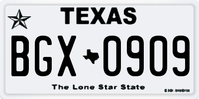 TX license plate BGX0909
