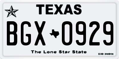 TX license plate BGX0929
