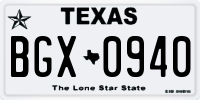 TX license plate BGX0940
