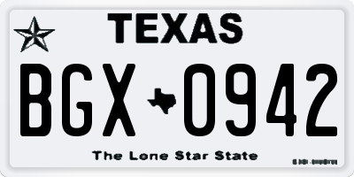 TX license plate BGX0942
