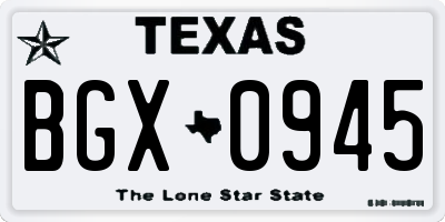 TX license plate BGX0945