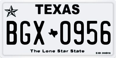 TX license plate BGX0956