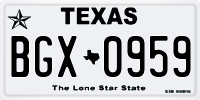 TX license plate BGX0959