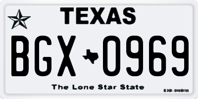 TX license plate BGX0969