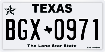 TX license plate BGX0971