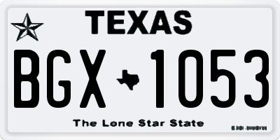 TX license plate BGX1053
