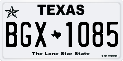 TX license plate BGX1085