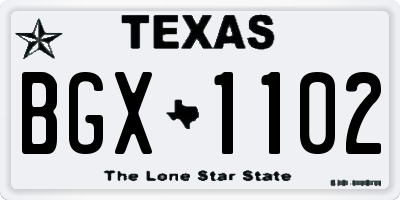 TX license plate BGX1102