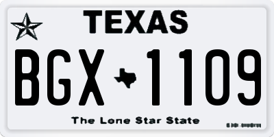 TX license plate BGX1109