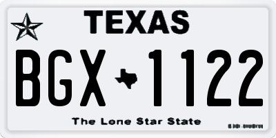 TX license plate BGX1122