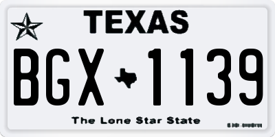 TX license plate BGX1139
