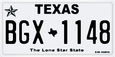 TX license plate BGX1148