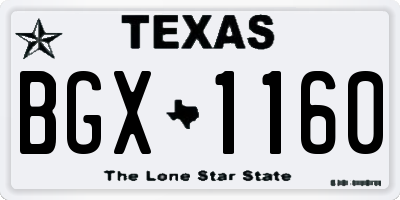 TX license plate BGX1160