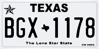 TX license plate BGX1178