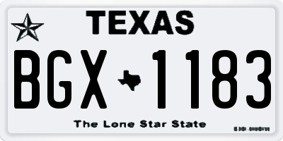 TX license plate BGX1183