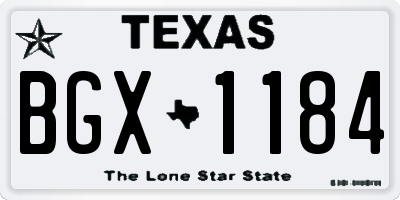 TX license plate BGX1184