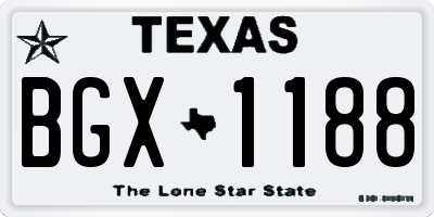 TX license plate BGX1188