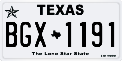 TX license plate BGX1191