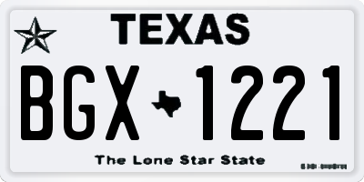 TX license plate BGX1221