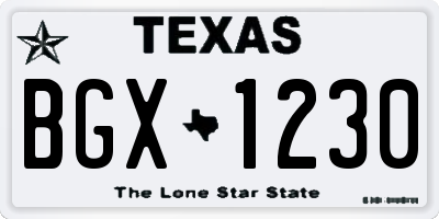 TX license plate BGX1230
