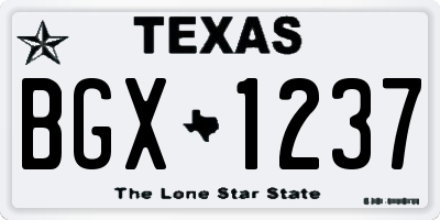 TX license plate BGX1237