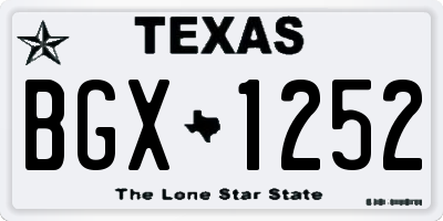 TX license plate BGX1252
