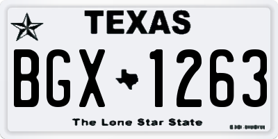 TX license plate BGX1263