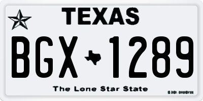 TX license plate BGX1289