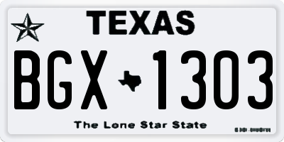 TX license plate BGX1303