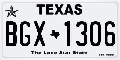 TX license plate BGX1306