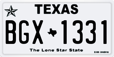 TX license plate BGX1331