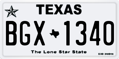 TX license plate BGX1340