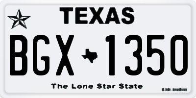 TX license plate BGX1350