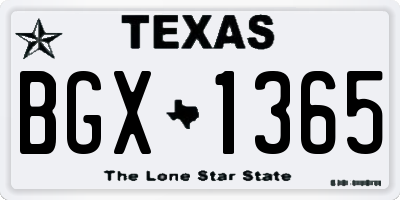 TX license plate BGX1365