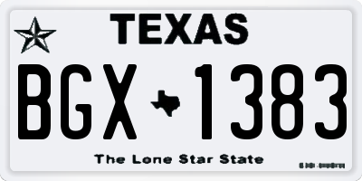 TX license plate BGX1383