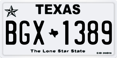 TX license plate BGX1389