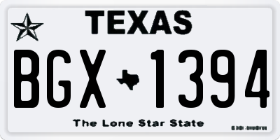 TX license plate BGX1394