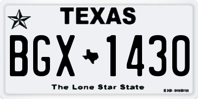 TX license plate BGX1430