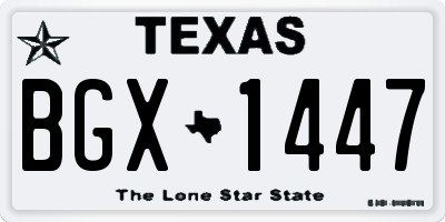 TX license plate BGX1447