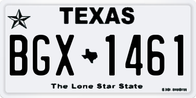 TX license plate BGX1461