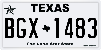 TX license plate BGX1483