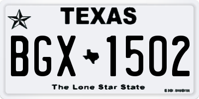 TX license plate BGX1502