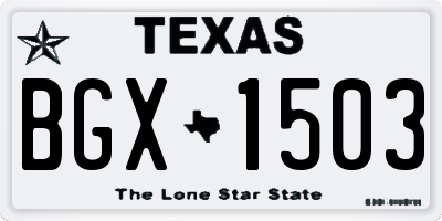 TX license plate BGX1503