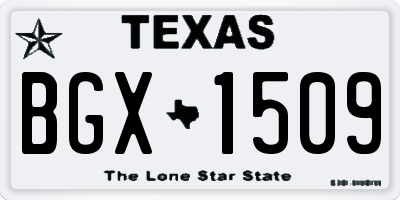 TX license plate BGX1509