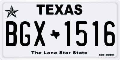 TX license plate BGX1516