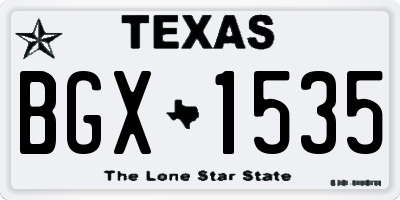 TX license plate BGX1535