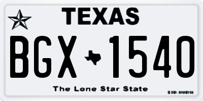 TX license plate BGX1540