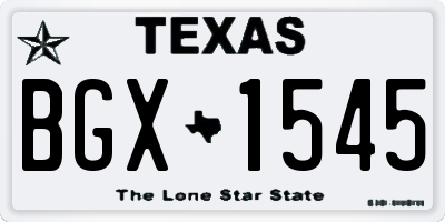 TX license plate BGX1545