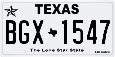 TX license plate BGX1547