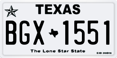 TX license plate BGX1551